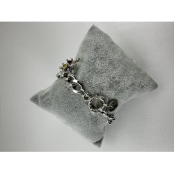 Gümüş Ayarlanabilir Desenli Bileklik